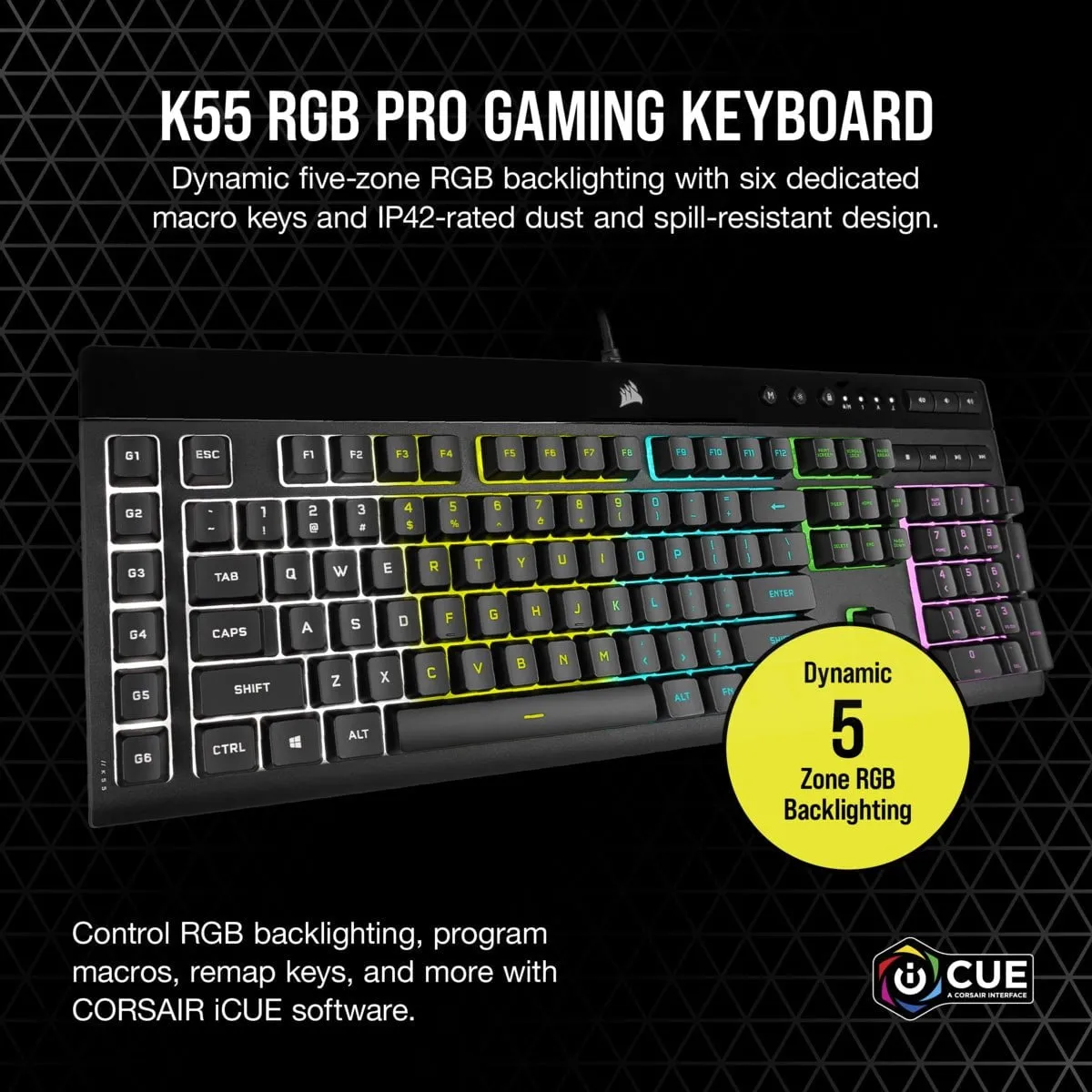 Corsair K55 RGB Pro Harpoon RGB Keyboard & Mouse Set Backlight RGB LED