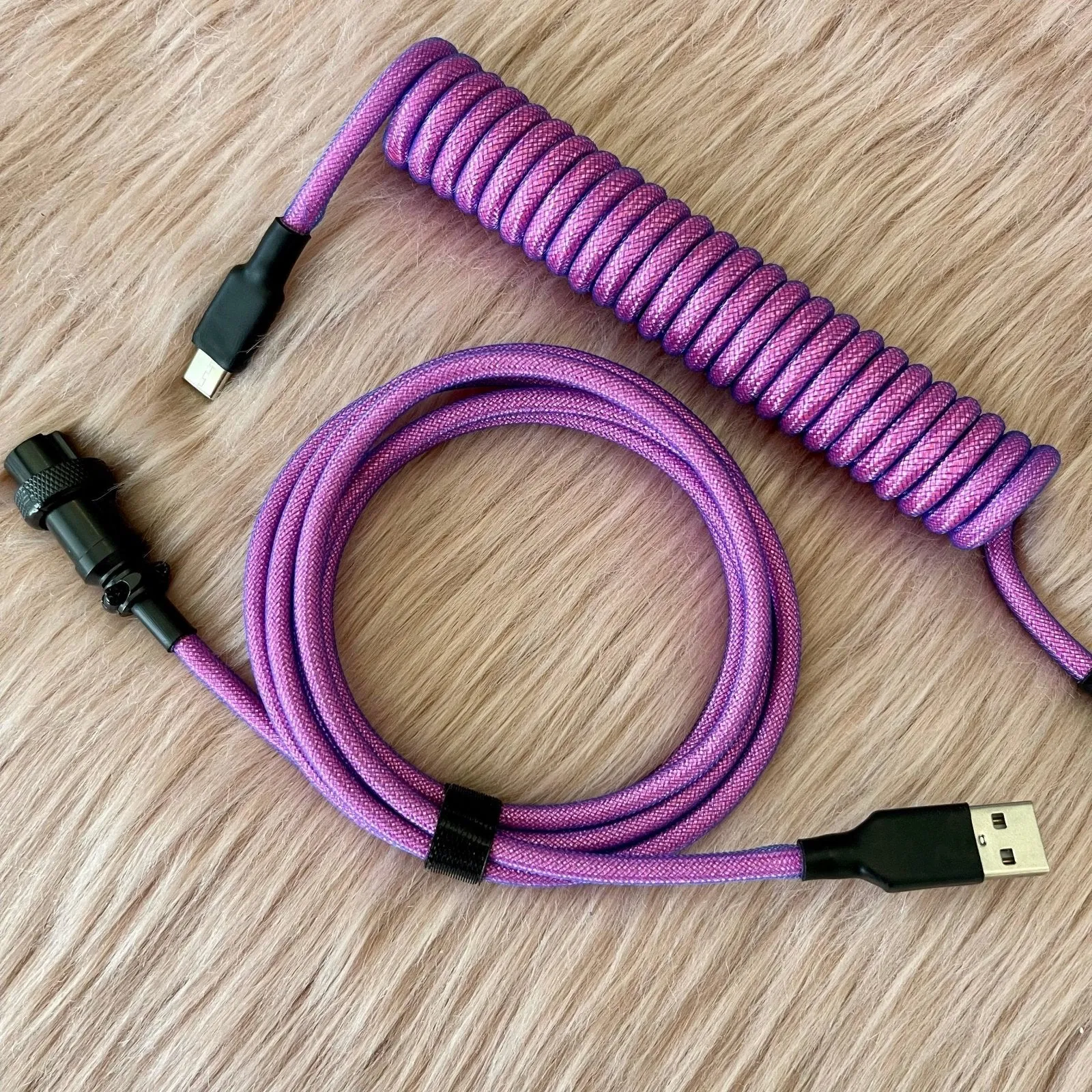 CUSTOM COILED CABLE GX16 -Purple