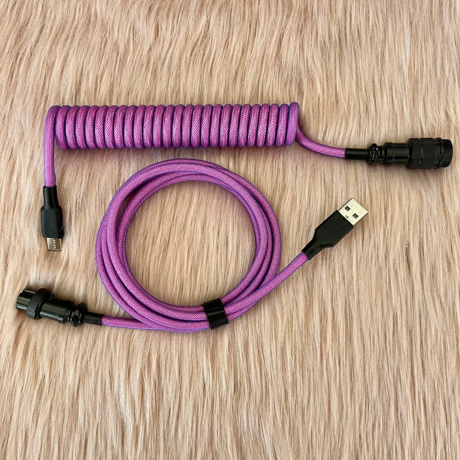 CUSTOM COILED CABLE GX16 -Purple