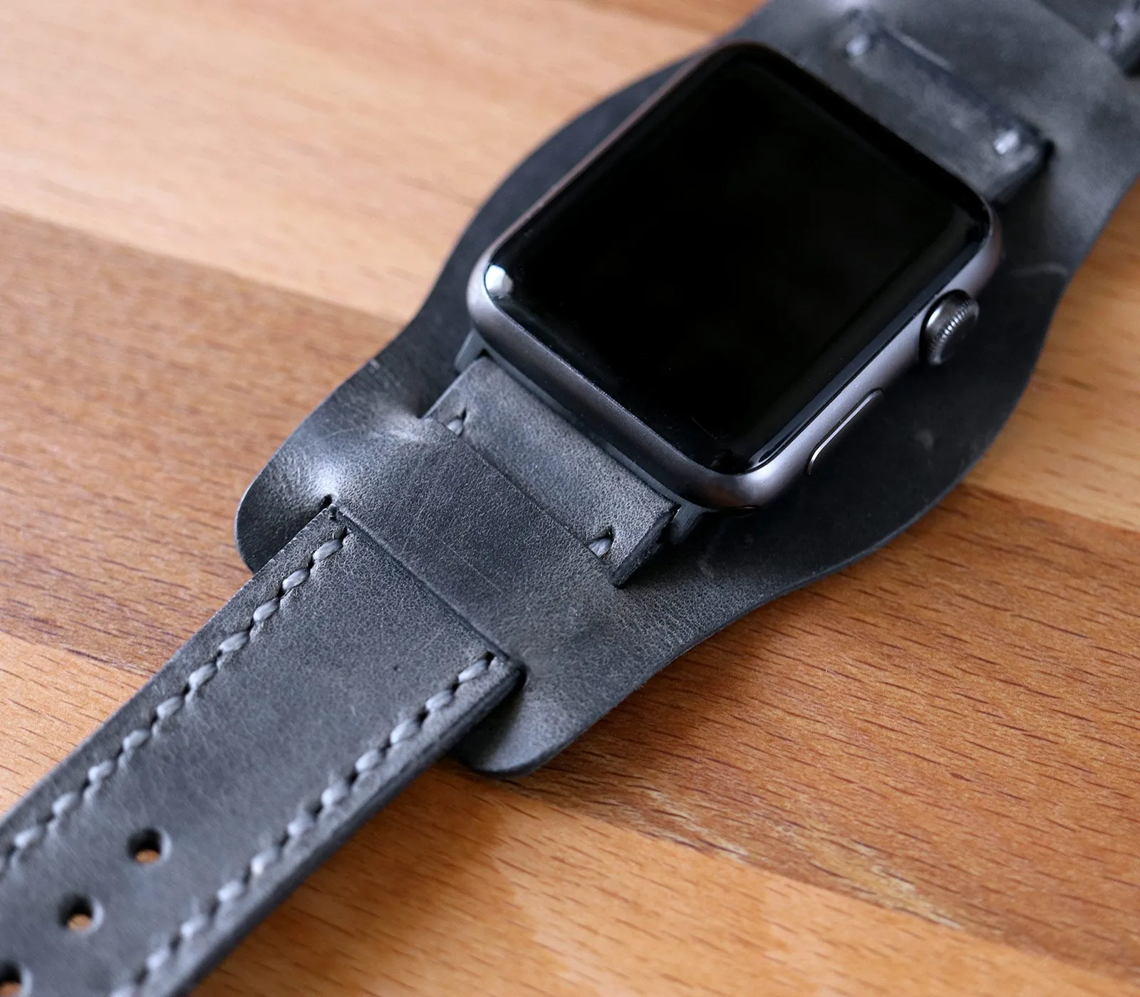 Custom Made Apple Watch Bund Strap - Antique Gray