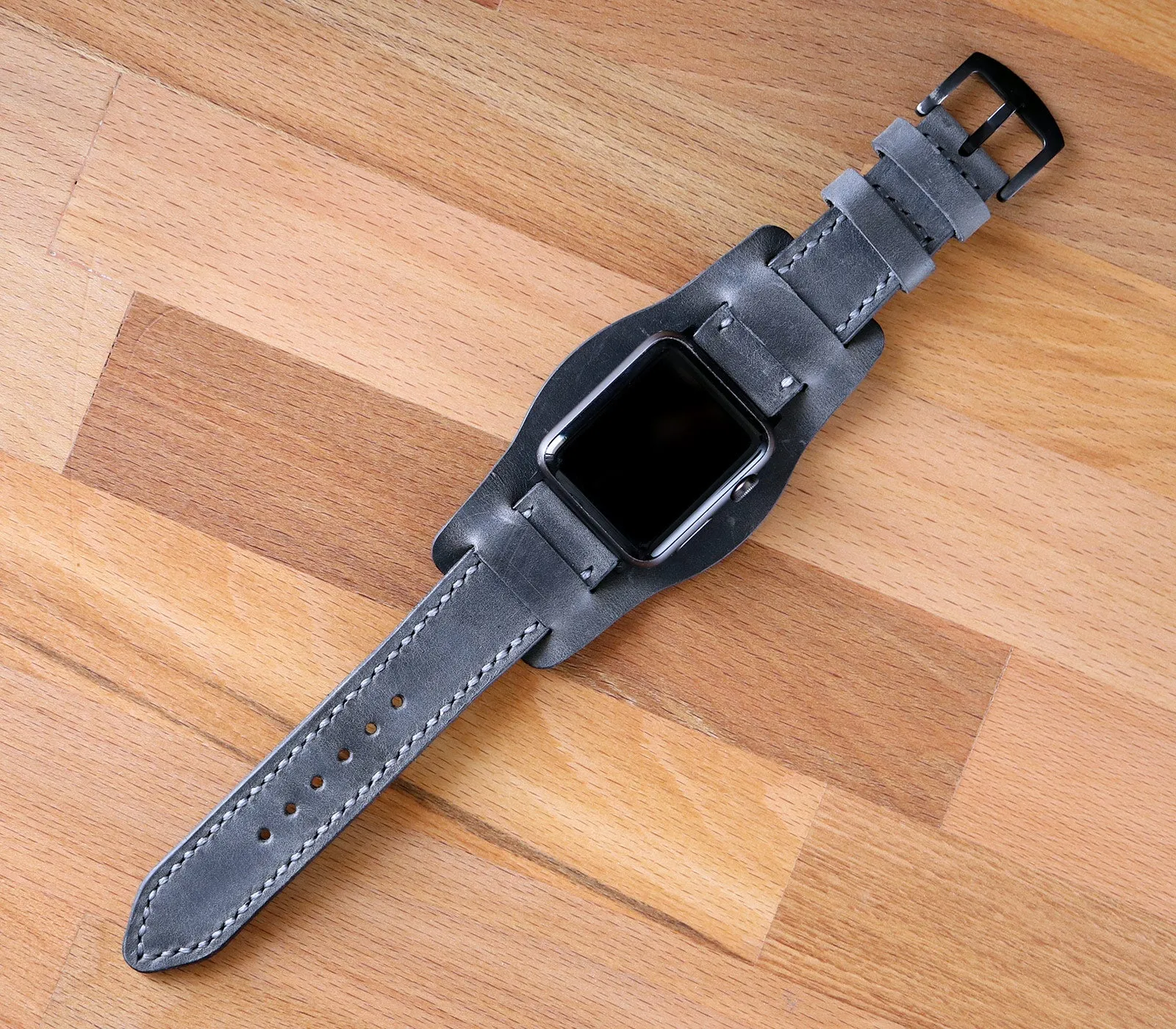 Custom Made Apple Watch Bund Strap - Antique Gray