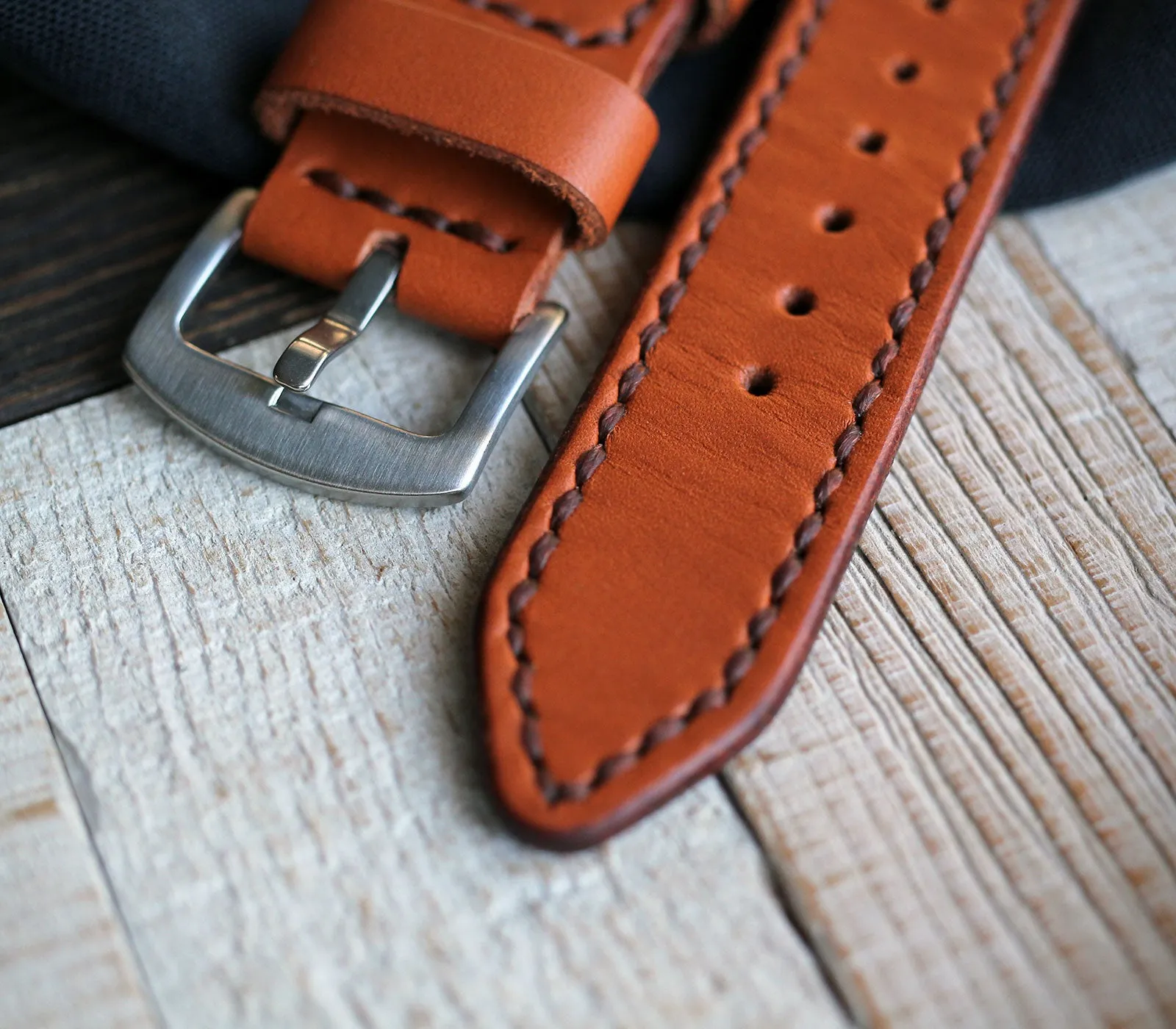 Custom Made Apple Watch Strap - Cognac