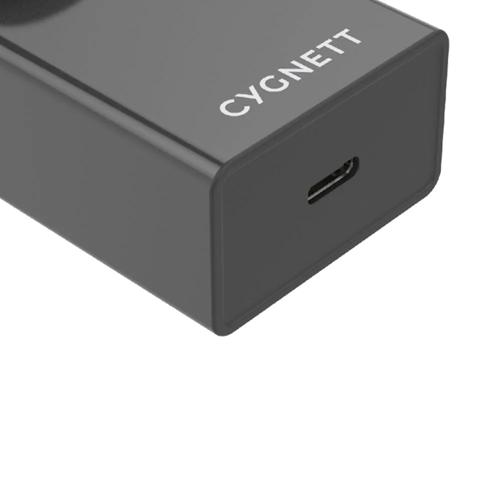 Cygnett 18W Wall Charger   Lightning to USB-C Cable Black