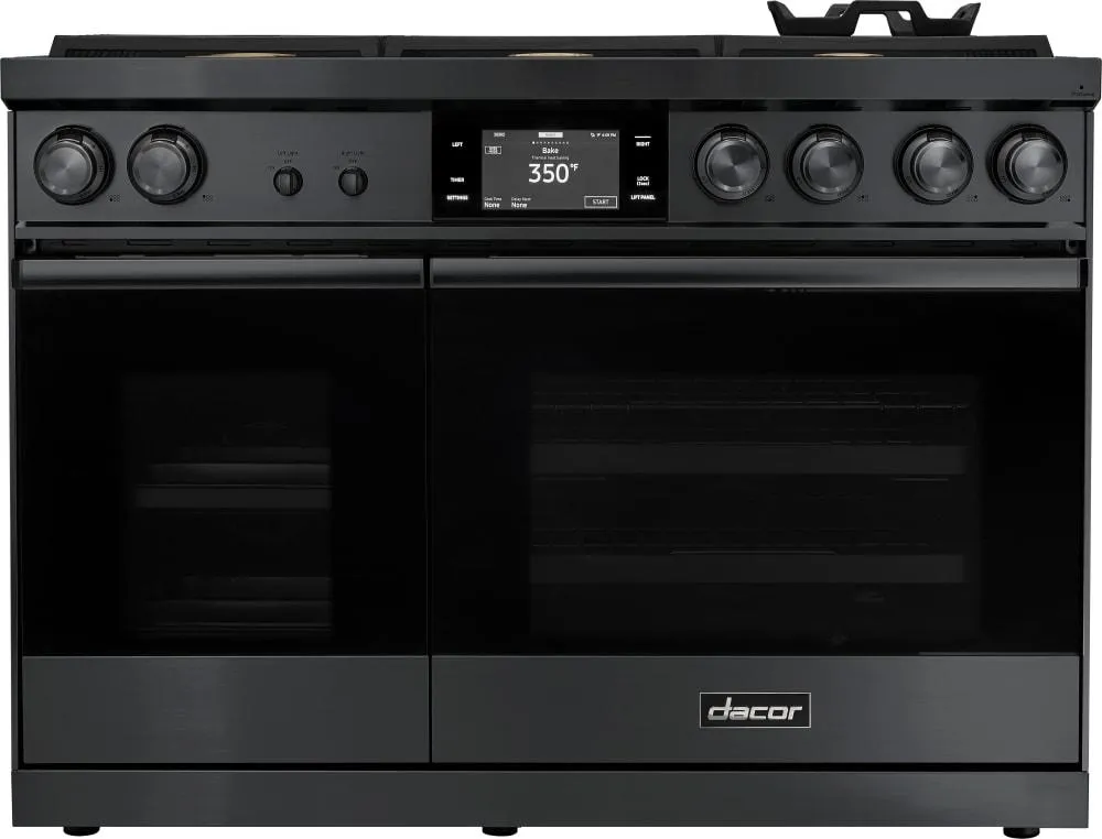 Dacor - 6.6 cu. ft  Dual Fuel Range in Black Stainless - DOP48M86DPM