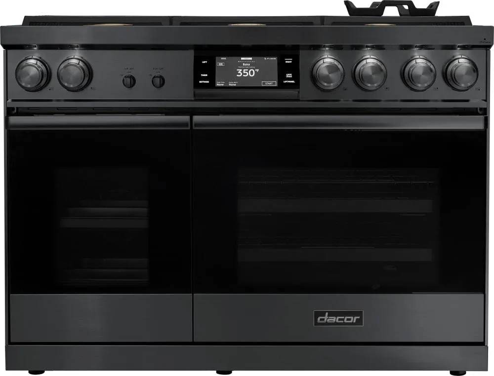 Dacor - 6.6 cu. ft  Dual Fuel Range in Black Stainless - DOP48M86DPM