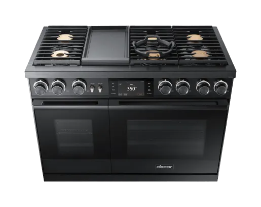 Dacor DOP48M96DLM 48" Pro Dual-Fuel Steam Range, Graphite Stainless Steel, Natural Gas