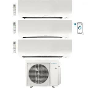 Daikin 3-Zone Wall Mounted Ductless Mini-Split 24,000 BTU Heat Pump Air Conditioner 9K   12K   15K- 21 SEER2 R32  Wi-Fi Enabled