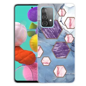 Deco Samsung Galaxy A73 case - Hexagon Fragments in Blue