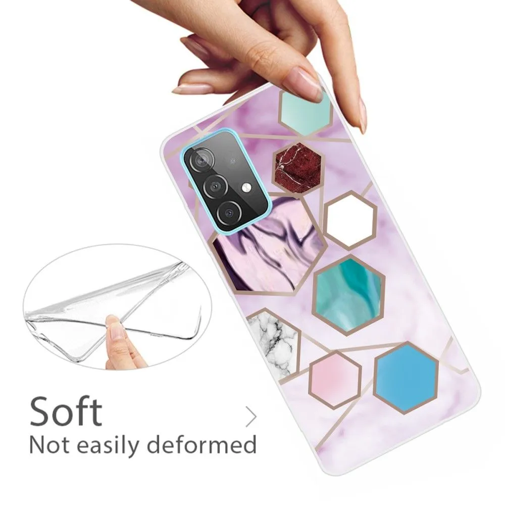 Deco Samsung Galaxy A73 case - Hexagon Fragments in Purple