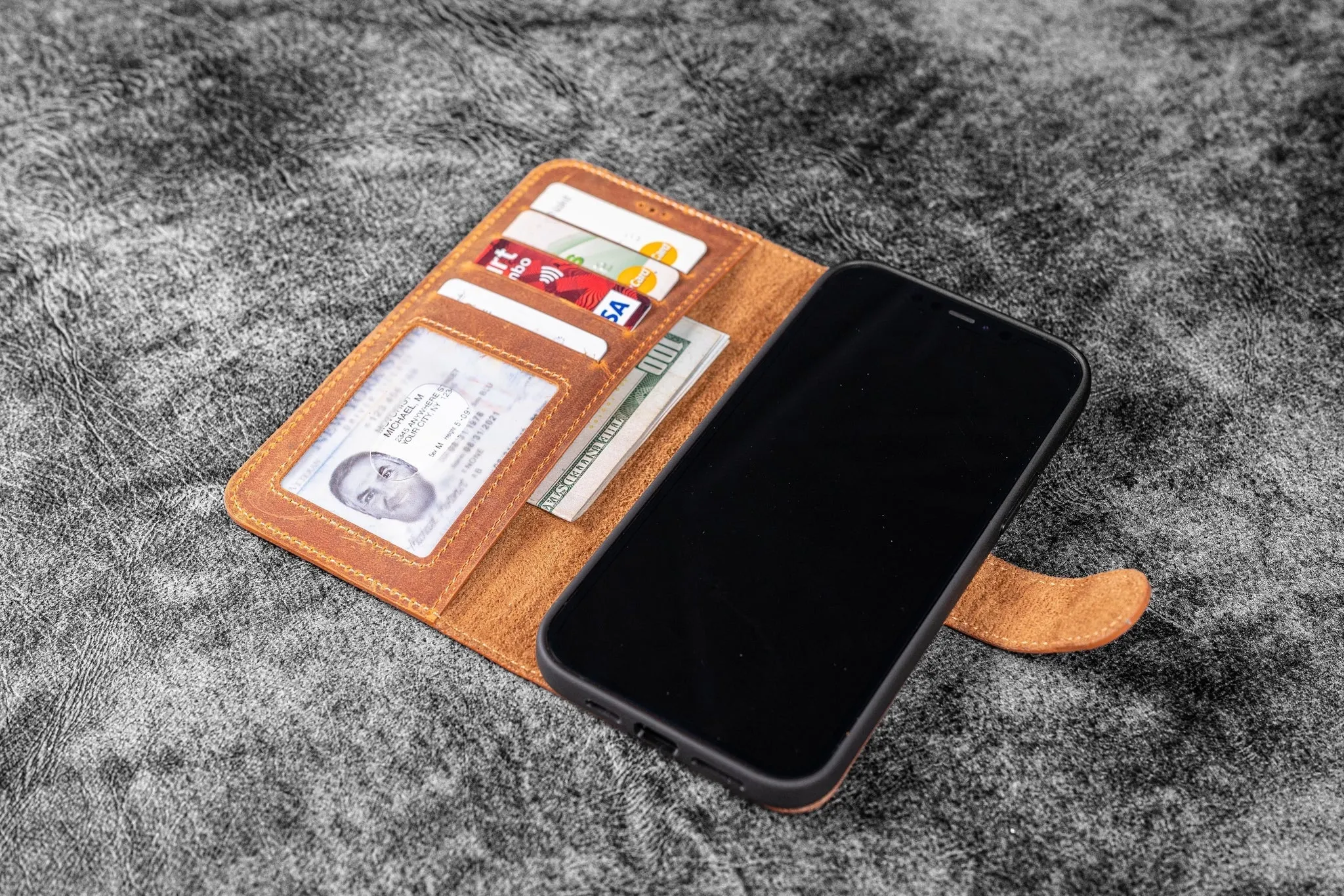 Detachable iPhone 13 Leather Wallet Case