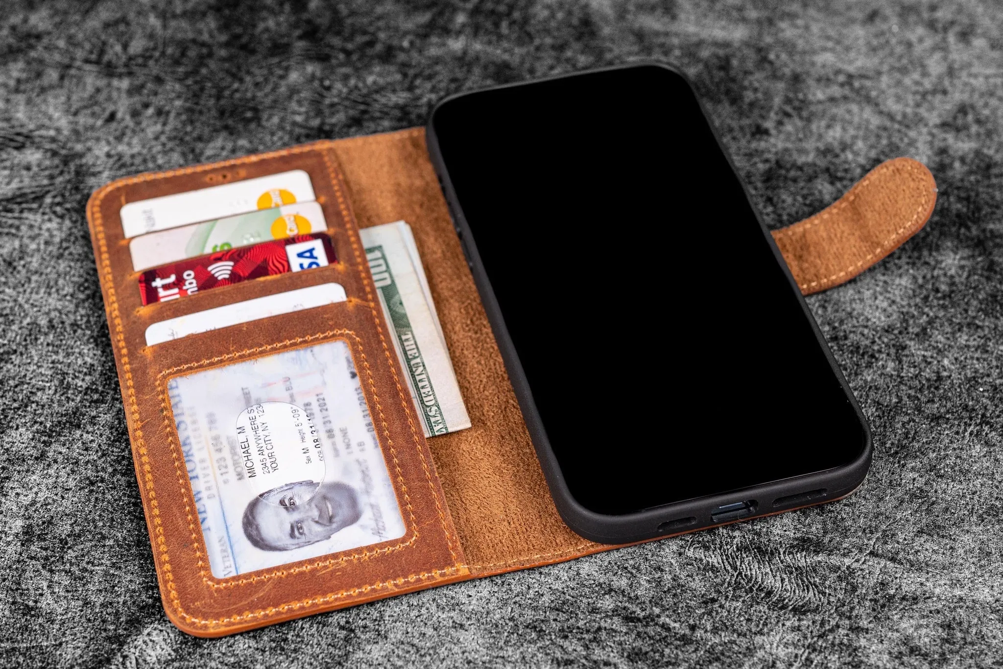 Detachable iPhone 13 Leather Wallet Case