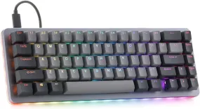 DROP ALT Mechanical Keyboard 67 Key Gaming Keyboard HotSwap Switches Programmable Macros RGB LED Backlighting USB C Aluminum Frame Kaihua Box White Switches Gray