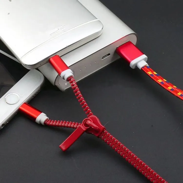 Dual-connector Zipper Charging Cable