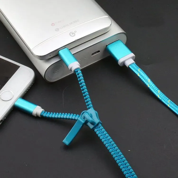 Dual-connector Zipper Charging Cable