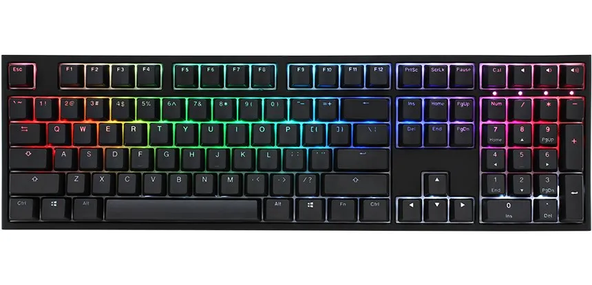 Ducky One 2 Backlit Gaming Keyboard, Mx-Red, Rgb Led - Black, Ch-Layout