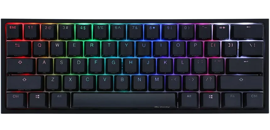 Ducky One 2 Mini Gaming Keyboard, Mx-Blue, Rgb-Led, Black