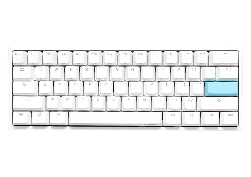 Ducky One 2 Mini Gaming Keyboard, Mx-Blue, Rgb-Led, White