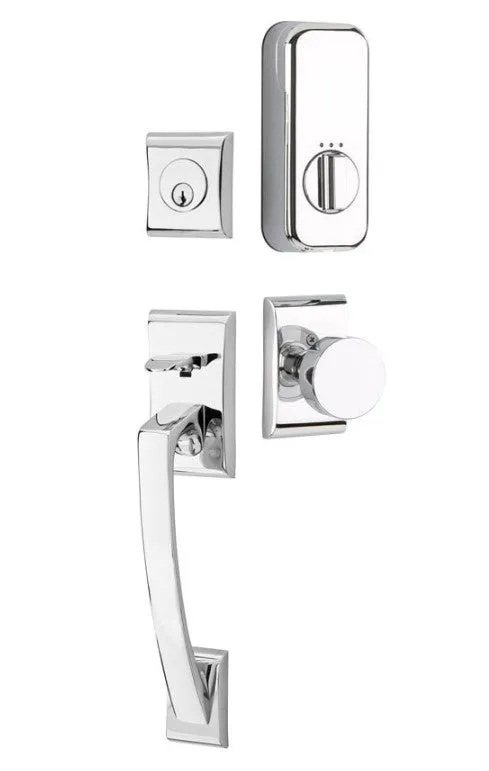 Emtek Single Cylinder Ares Handleset EMPowered Motorized Smart Lock Upgrade With Luzern Lever