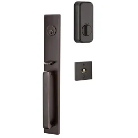 Emtek Single Cylinder Lausanne Handleset EMPowered Motorized Smart Lock Upgrade With Windsor Glass Knob