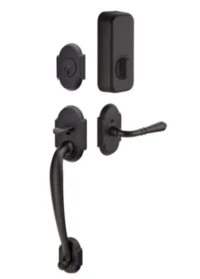 Emtek Single Cylinder Nashville Handleset EMPowered Motorized Smart Lock Upgrade With Melon Knob