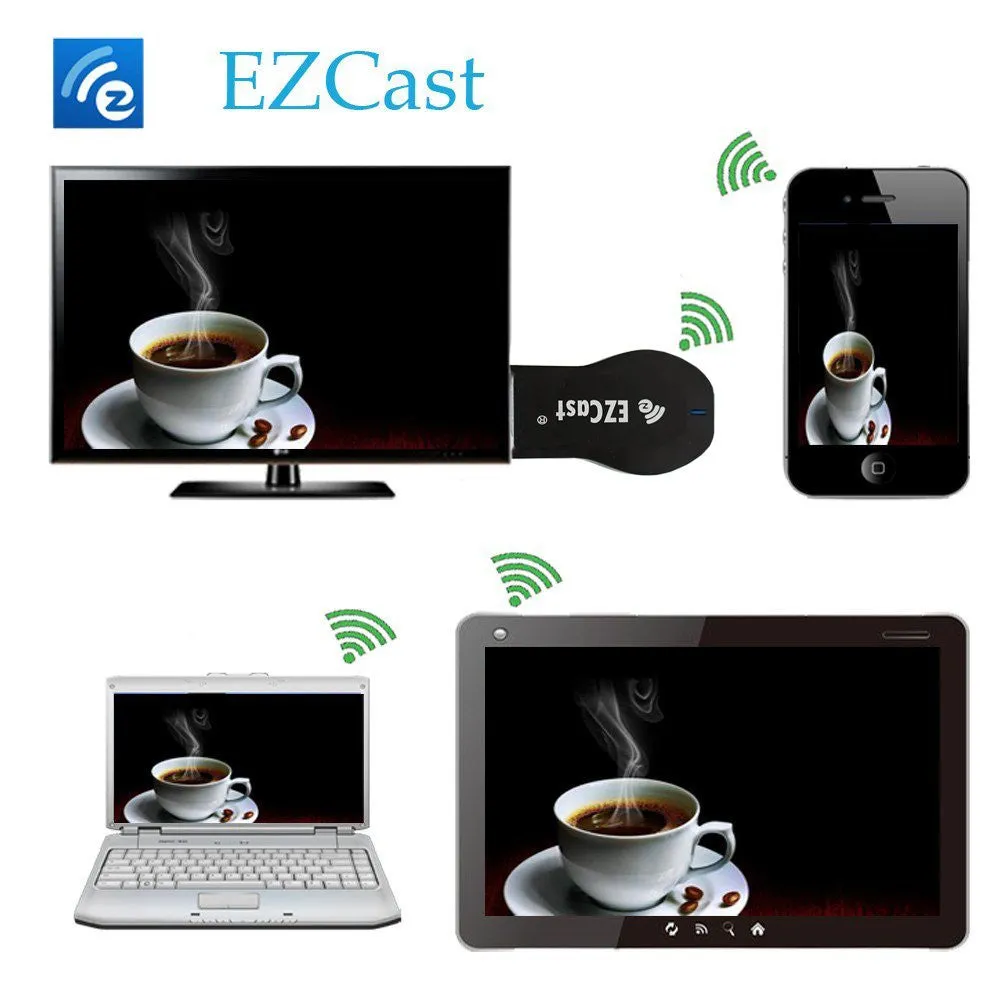 EZ Cast M2 Display Mirroring Miracast HDMI TV Dongle WiFi DLNA Multi-Media Display Receiver Dongle - Black