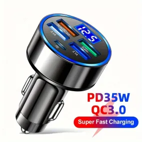 Fast Charging Car Phone Adapter With 4 Type C Usb Ports