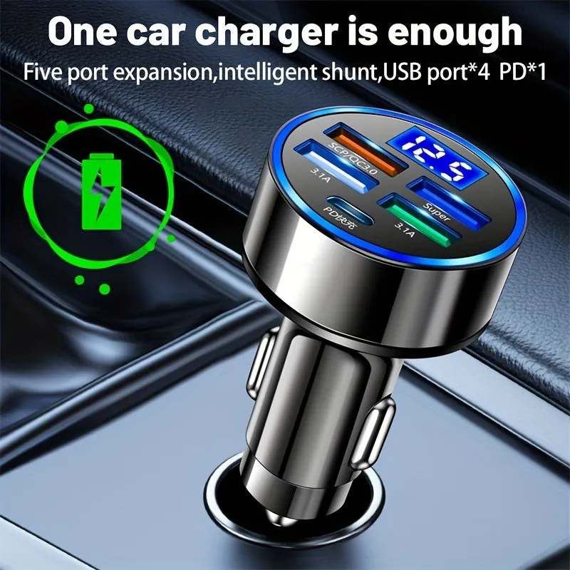 Fast Charging Car Phone Adapter With 4 Type C Usb Ports