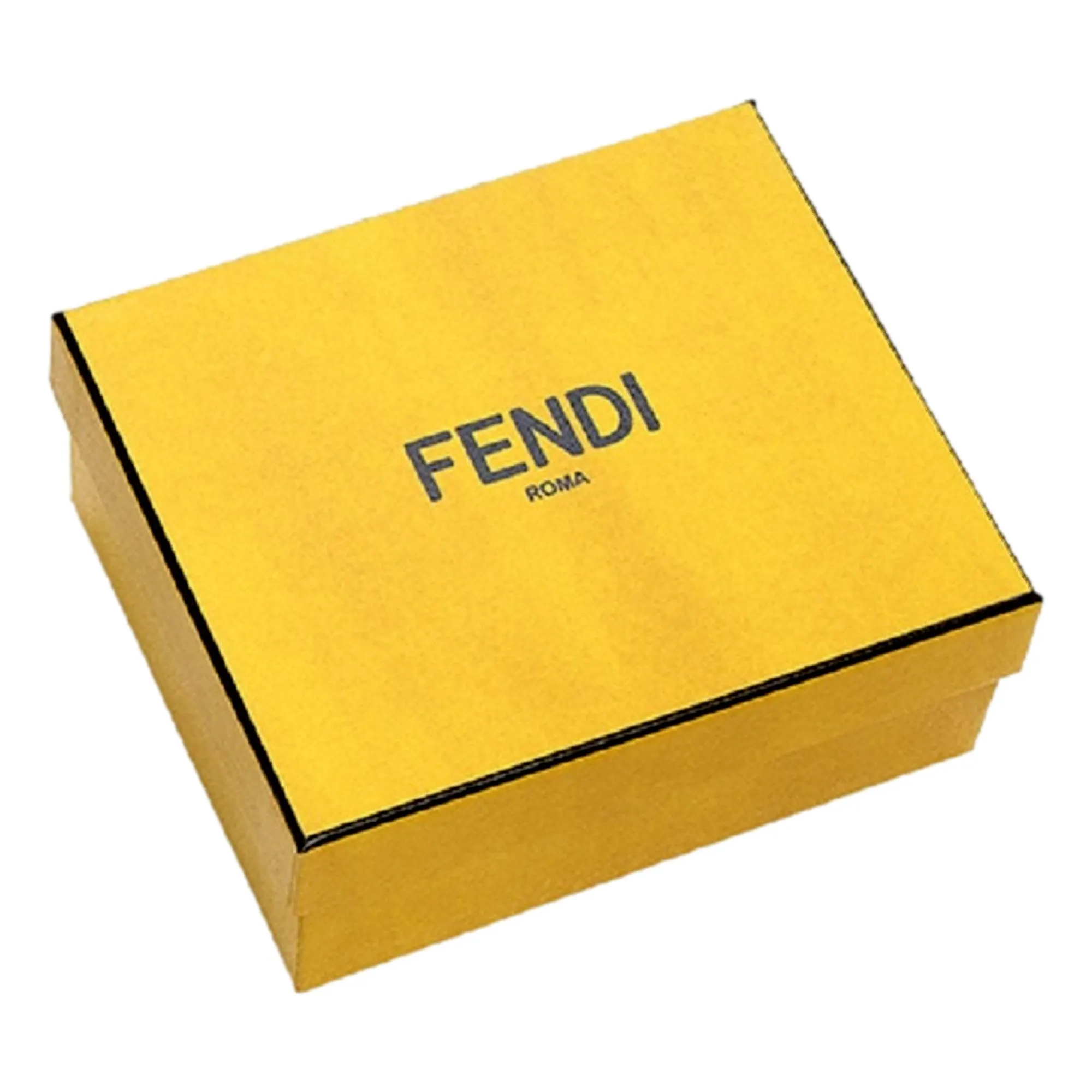 Fendi F Logo Beige Leather Card Case Wallet