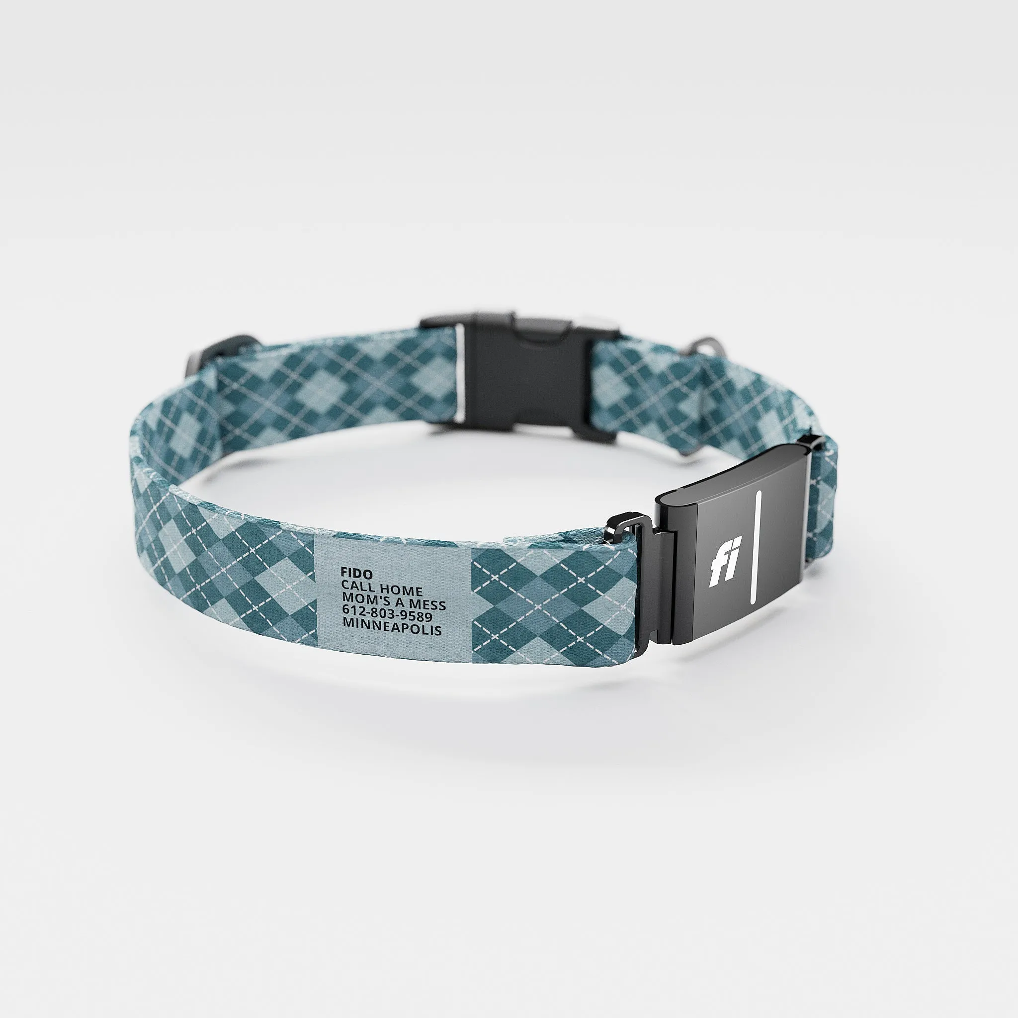 Fi GPS Included Argyle Wildberry Everyday Collar (6 month subscription)