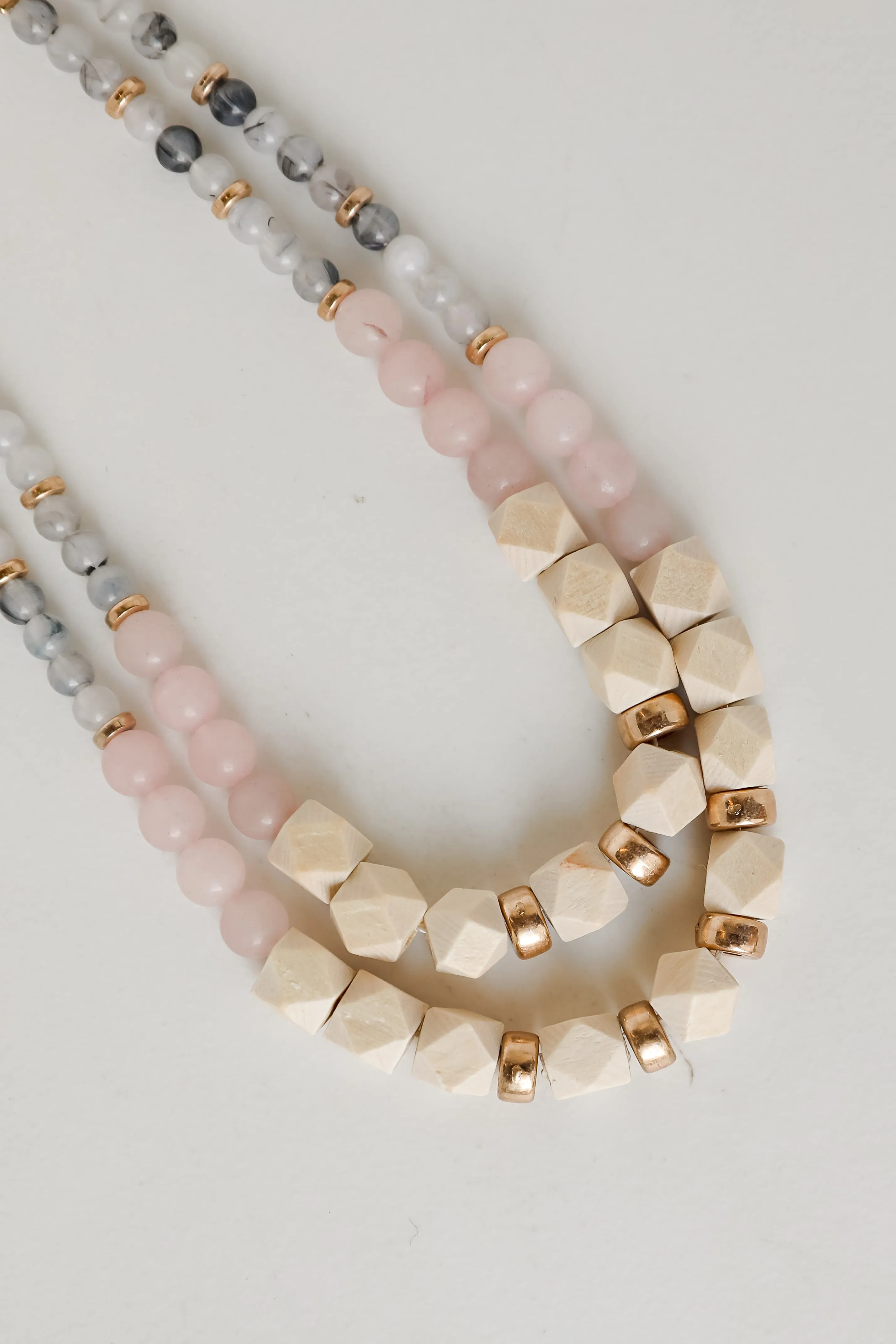 FINAL SALE - Caroline Gold Beaded Layered Necklace