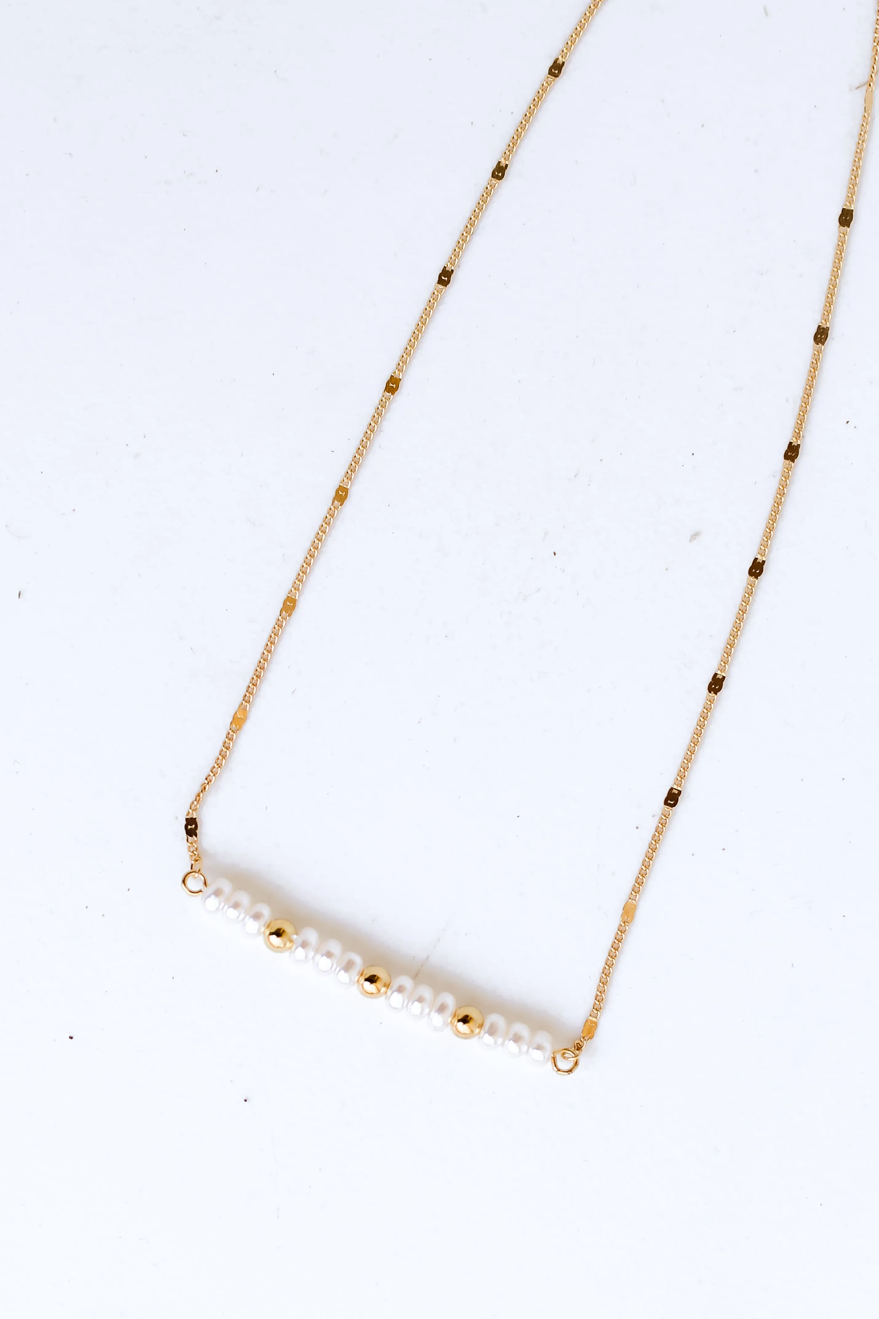 FINAL SALE - Elizabeth Gold Pearl Bar Necklace