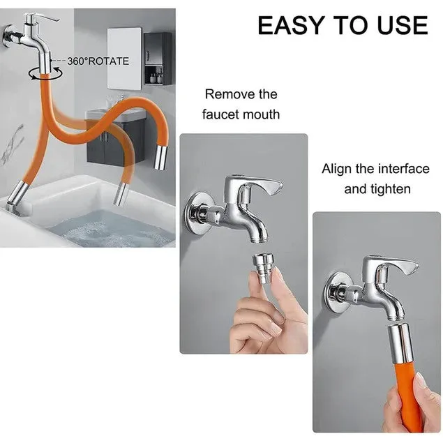 Flexible Water Tap Extender, Universal Foaming Extension Tube with Connector, 360 Free Bending Faucet Extender, Adjustable Sink Drain Extension