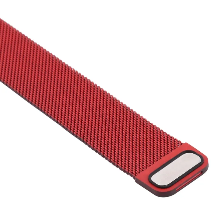 For Apple Watch Series 7 45mm / 6 & SE & 5 & 4 44mm / 3 & 2 & 1 42mm Milanese Gradient Stainless Steel Watch Band(Red Black)