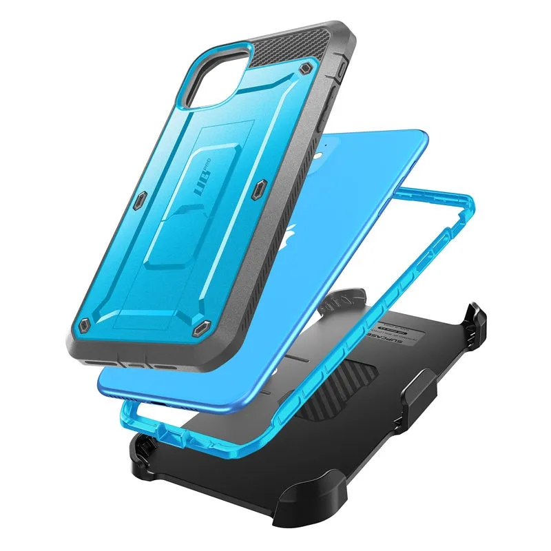 For iPhone 11 Case 6.1" (2019 Release) Pro Full-Body Rugged Holster Cover with Built-in Screen Protector & Kickstand