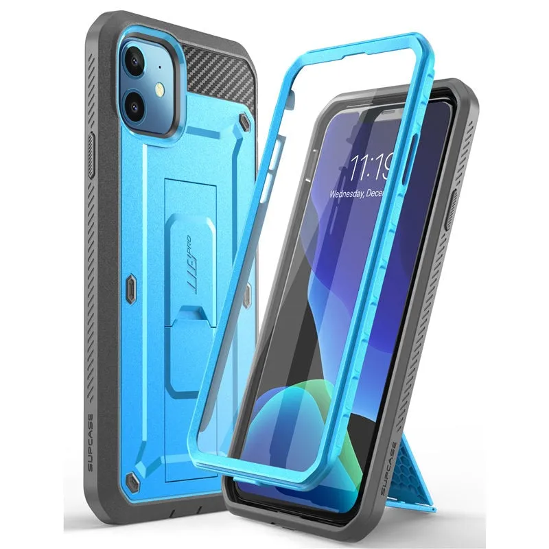 For iPhone 11 Case 6.1" (2019 Release) Pro Full-Body Rugged Holster Cover with Built-in Screen Protector & Kickstand