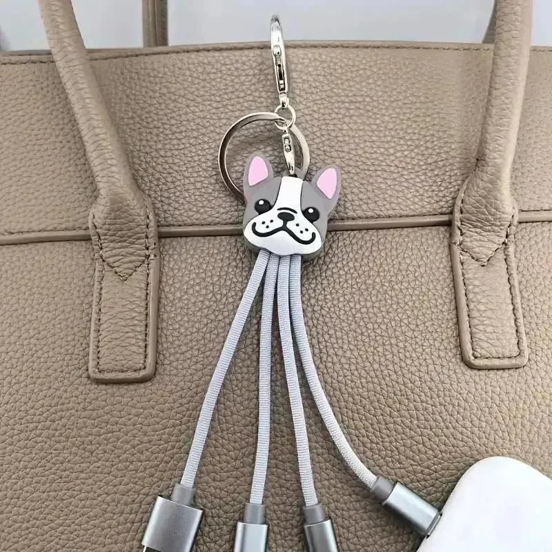 Fruit Shaped Mini 3-in-1 Charging Cable Keychain