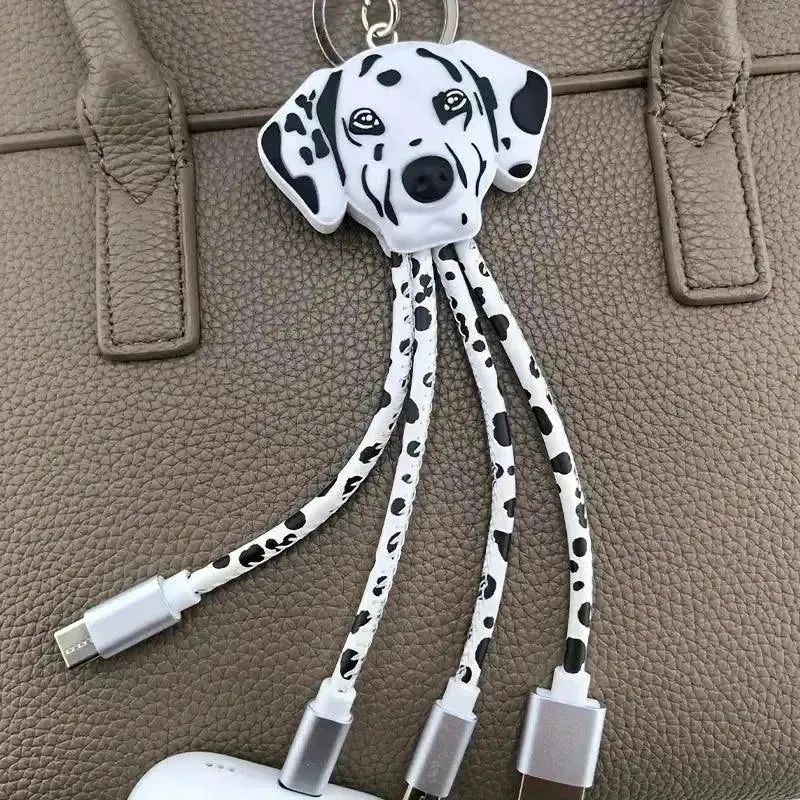 Fruit Shaped Mini 3-in-1 Charging Cable Keychain