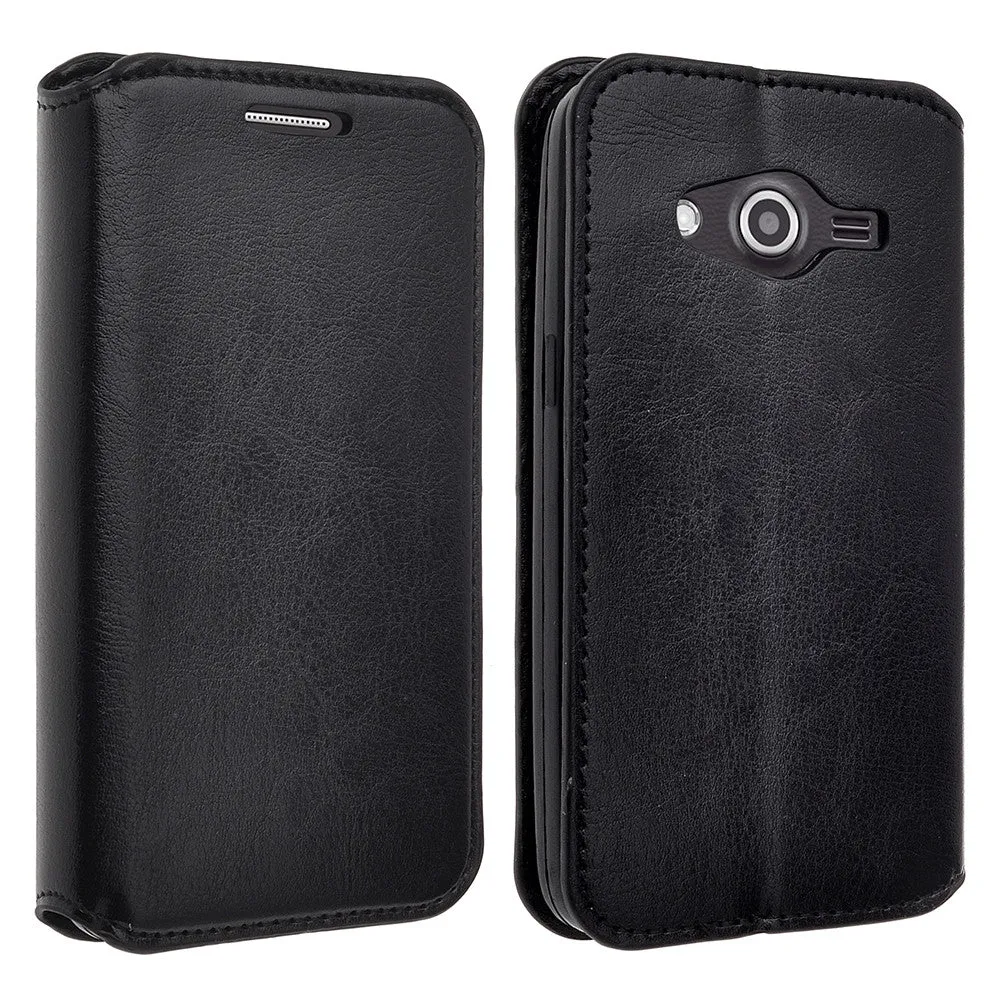 Galaxy Avant Case, Pu Leather Magnetic Flip Fold[Kickstand] Wallet Case with ID & Card Slots for Galaxy Avant/G386T - Black