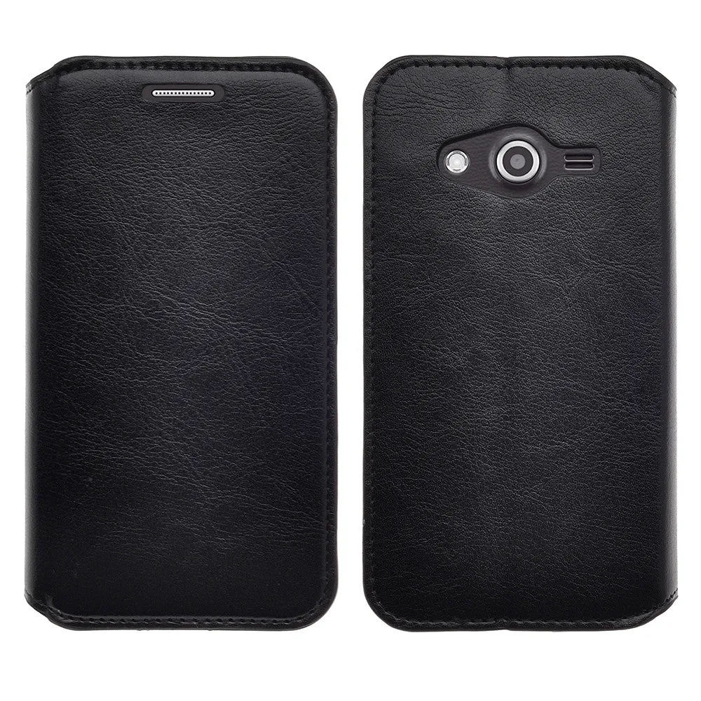 Galaxy Avant Case, Pu Leather Magnetic Flip Fold[Kickstand] Wallet Case with ID & Card Slots for Galaxy Avant/G386T - Black