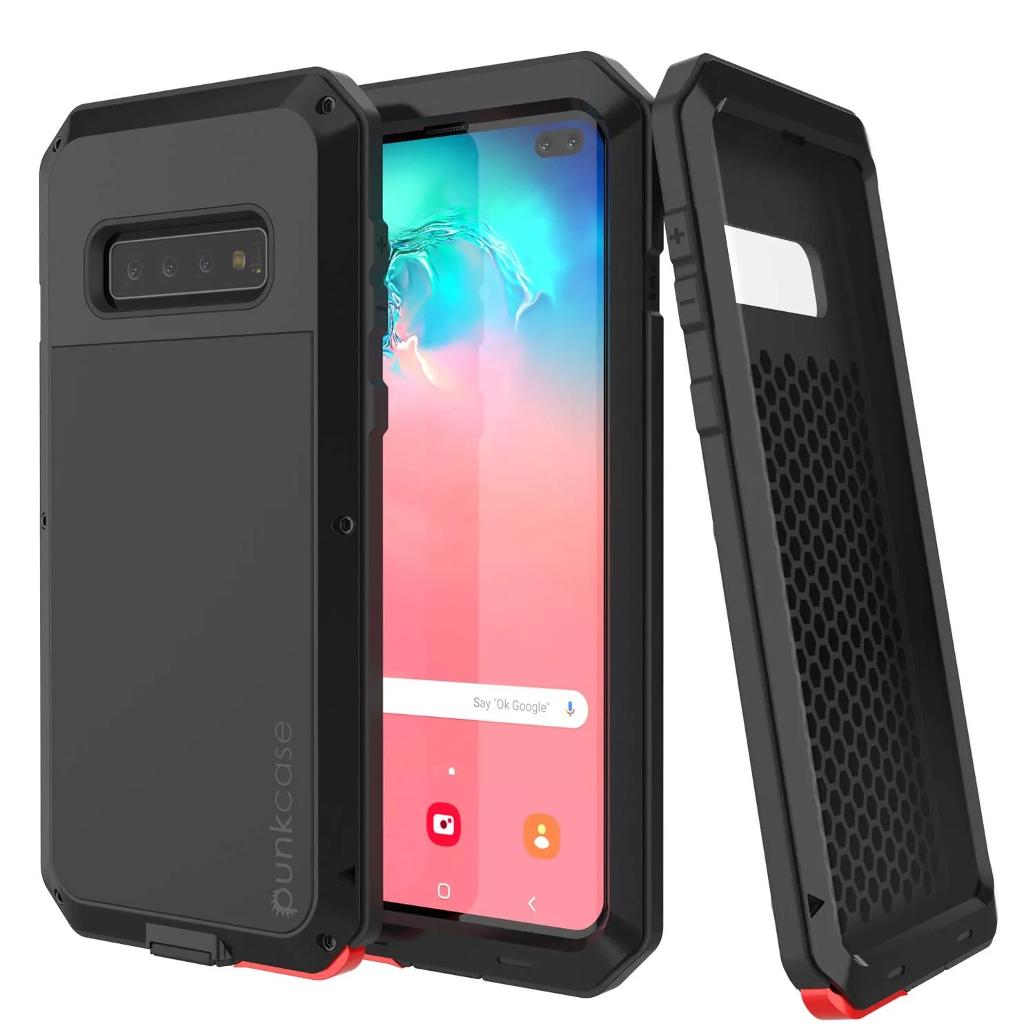 Galaxy S10  Plus Metal Case, Heavy Duty Military Grade Rugged Armor Cover [Black]