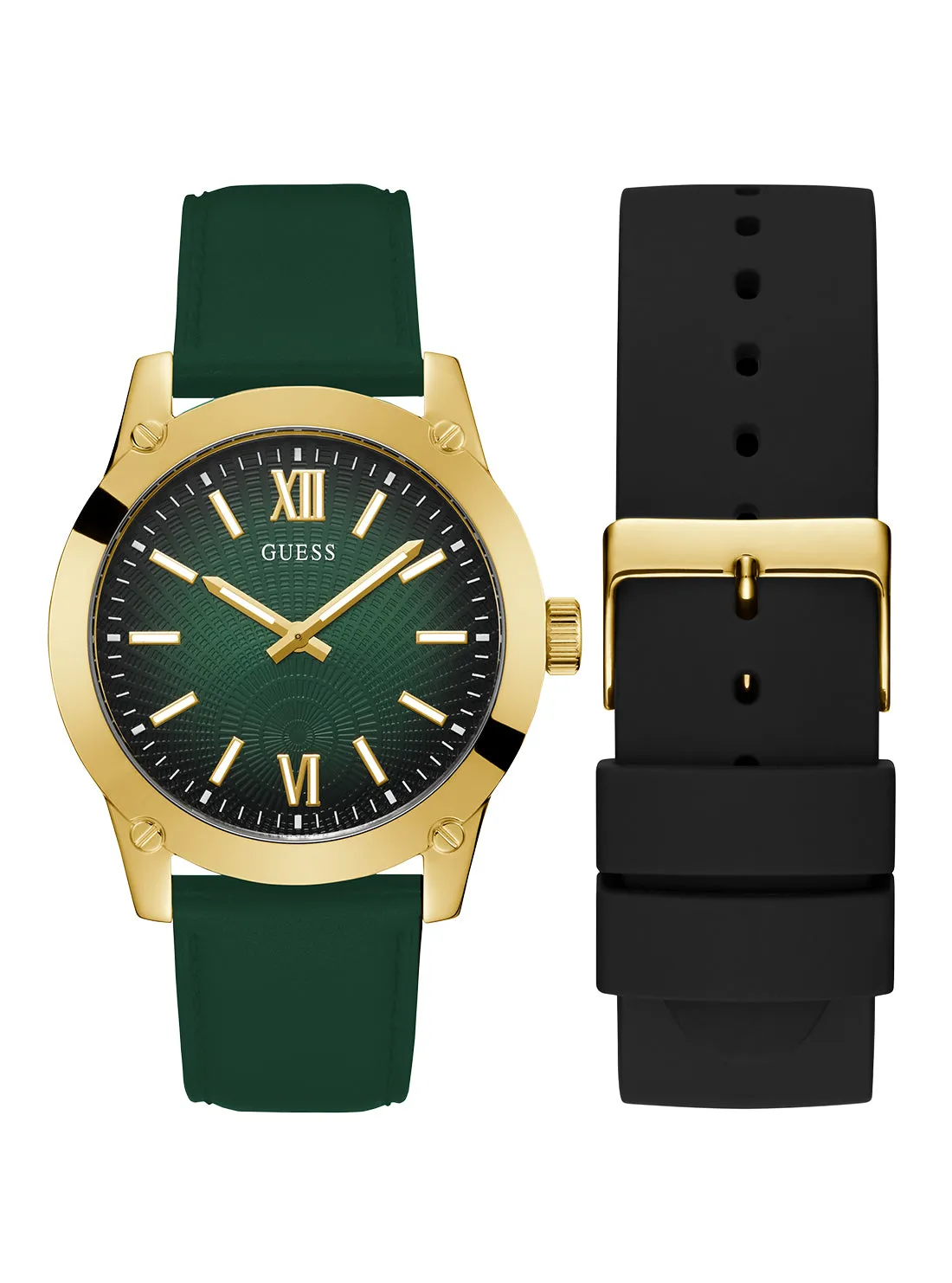 Green Gold Crescent Silicone Watch