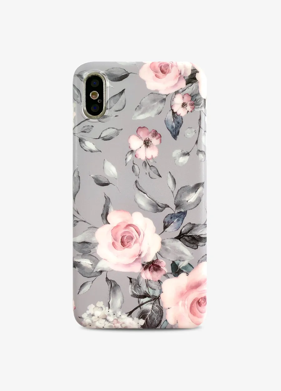 Grey Pastel Blooms Phone Case