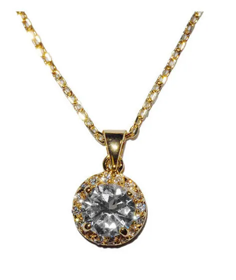 Halo Petite Gold Pendant Necklace