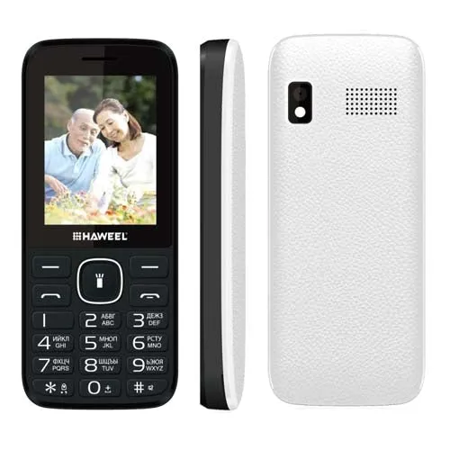 Haweel X1 Mobile Phone 2.4 inch Network 2G Dual SIM Super Big Speaker Support FM / TF / Torch Russian Keyboard Older Phone