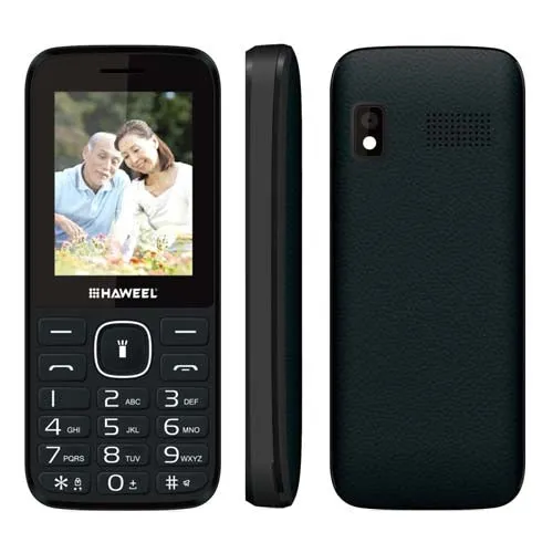 Haweel X1 Mobile Phone 2.4 inch Network 2G Dual SIM Super Big Speaker Support FM / TF / Torch Russian Keyboard Older Phone