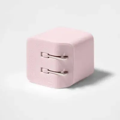 heyday 2-Port Wall Charger 15W USB-C & 5W USB-A (with 6' Lightning to USB-A Cable) - Pink/Rose Gold