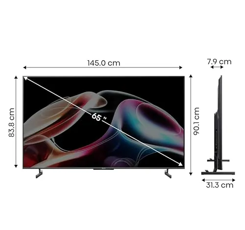 Hisense 164 cm (65 inches) 4K Ultra HD Smart Mini LED QLED TV 65U7K (Black) | HSR 240 Mode | 384 Full Array Local Dimming Zones | 1000 Nits Panel