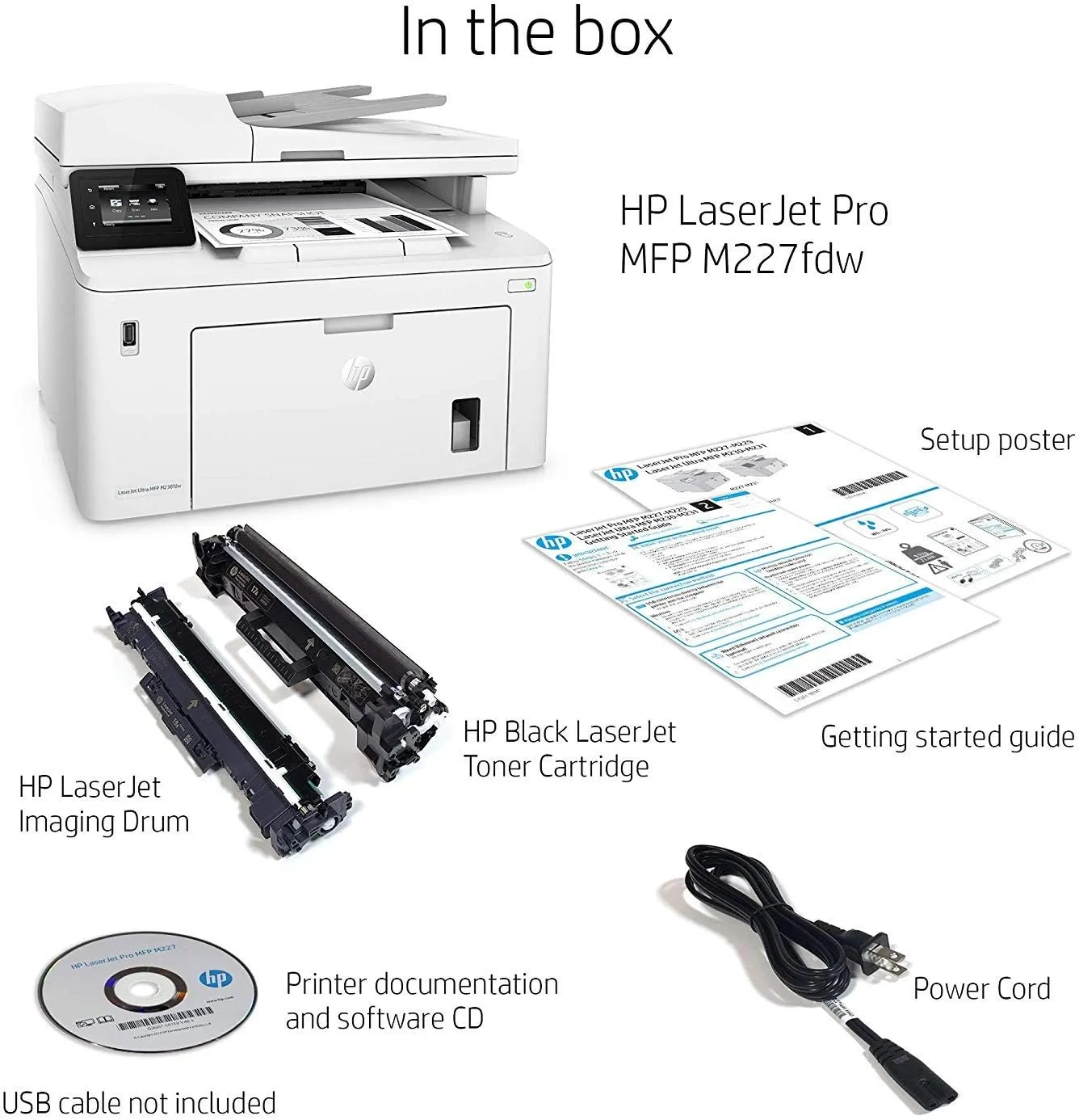 HP LaserJet Pro MFP M227fdw Wireless Monochrome All-in-One Printer