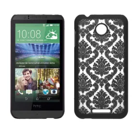 HTC Desire 510 Case, Ultra Slim Damask Vintage Hard Case Cover - Black