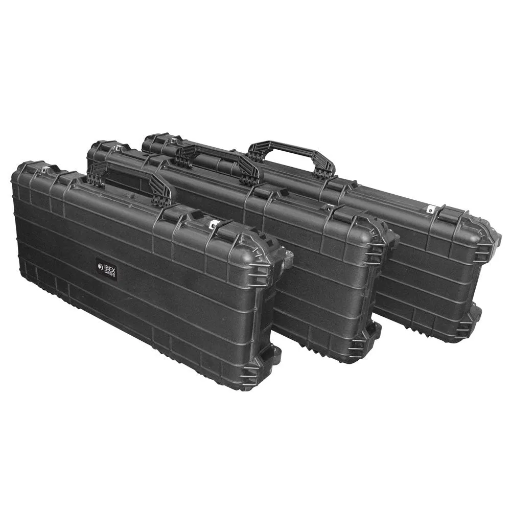 IBEX Protective Case 4300 with foam, 44.6 x 16.6 x 6.1", Black, With Wheels (IC-4300BKW)